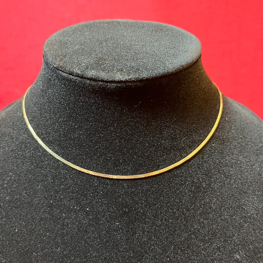 Vintage Balestra 2MM 15” 14K Yellow Gold Herringbone Necklace Chain